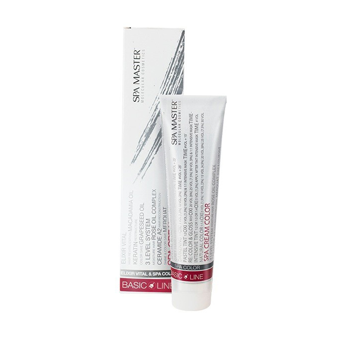 Перманентна крем-фарба для волосся Spa Master Basic Line Spa Cream Color 7/24VC Перламутровий мідний блонд, 100 мл